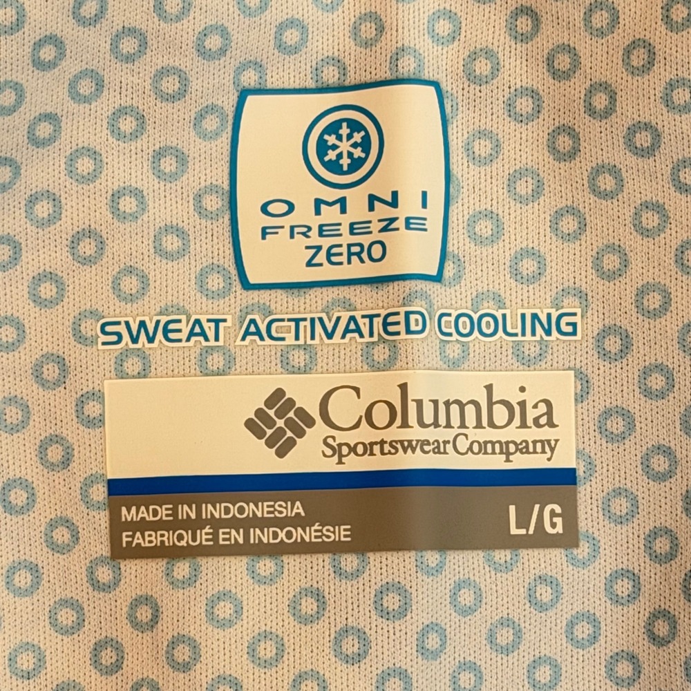 Columbia Freezer III Dress Blue Marble OmniFreeze Zero Cooling Sun Dress Women L - Picture 7 of 8